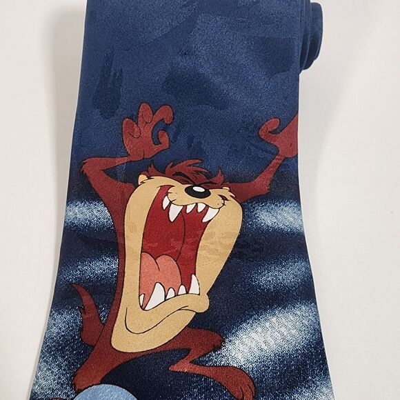 Looney Tunes Vintage Taz Tazmanian Devil Ghost Halloween Mens Tie - Picture 3 of 7